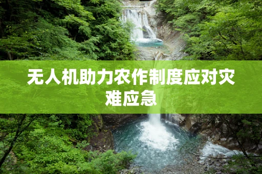 无人机助力农作制度应对灾难应急