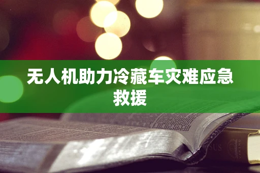 无人机助力冷藏车灾难应急救援