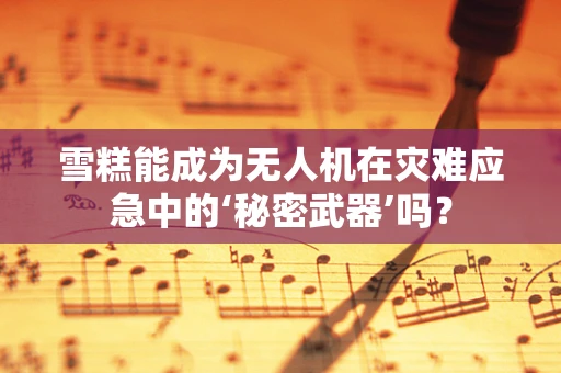 雪糕能成为无人机在灾难应急中的‘秘密武器’吗？