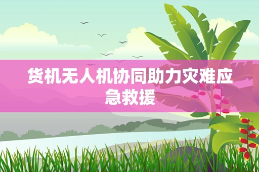 货机无人机协同助力灾难应急救援