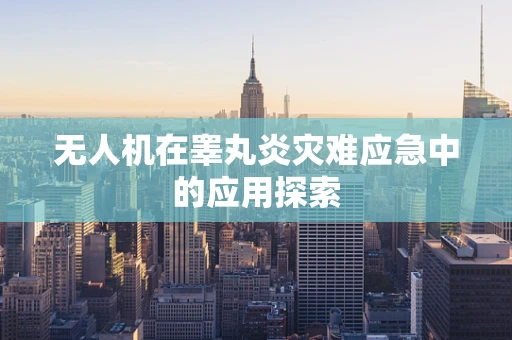 无人机在睾丸炎灾难应急中的应用探索