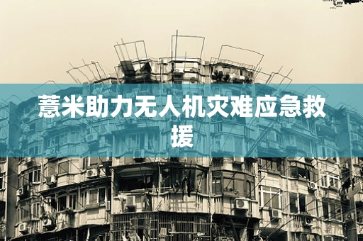 薏米助力无人机灾难应急救援