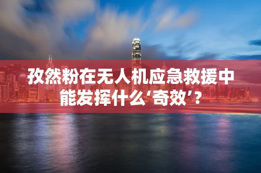 孜然粉在无人机应急救援中能发挥什么‘奇效’？