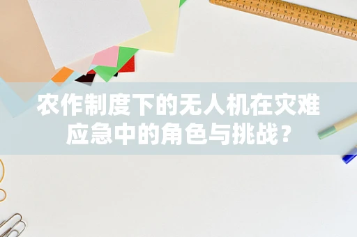 农作制度下的无人机在灾难应急中的角色与挑战？