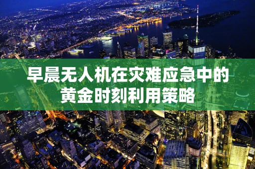 早晨无人机在灾难应急中的黄金时刻利用策略