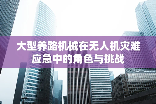 大型养路机械在无人机灾难应急中的角色与挑战