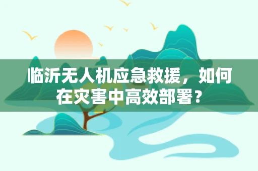 临沂无人机应急救援，如何在灾害中高效部署？