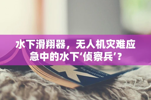 水下滑翔器，无人机灾难应急中的水下‘侦察兵’？