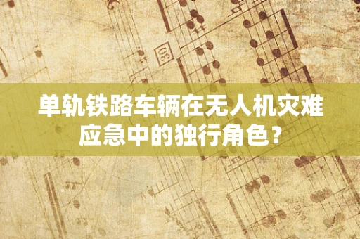 单轨铁路车辆在无人机灾难应急中的独行角色？
