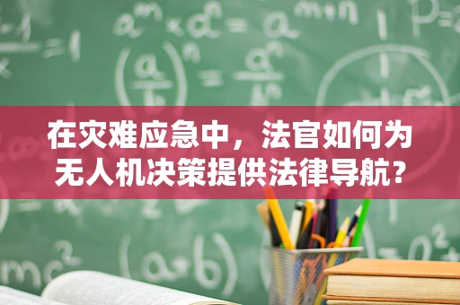 在灾难应急中，法官如何为无人机决策提供法律导航？