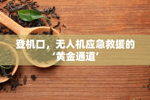 登机口，无人机应急救援的‘黄金通道’
