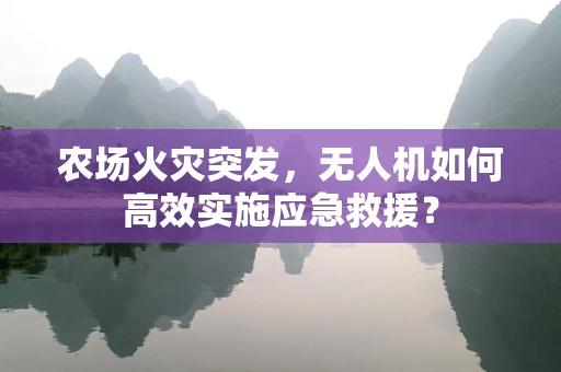 农场火灾突发，无人机如何高效实施应急救援？