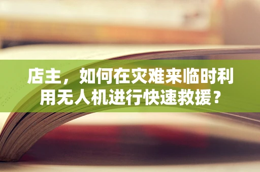 店主，如何在灾难来临时利用无人机进行快速救援？