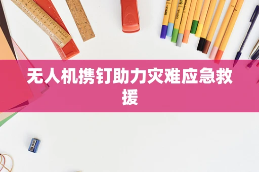 无人机携钉助力灾难应急救援
