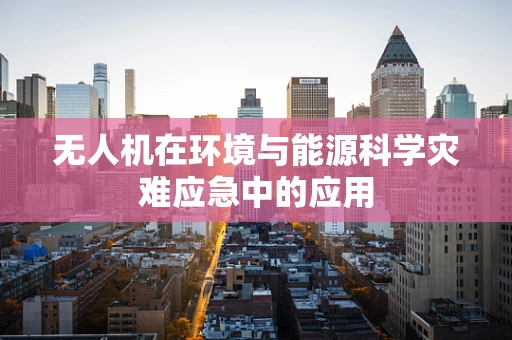 无人机在环境与能源科学灾难应急中的应用