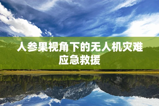 人参果视角下的无人机灾难应急救援