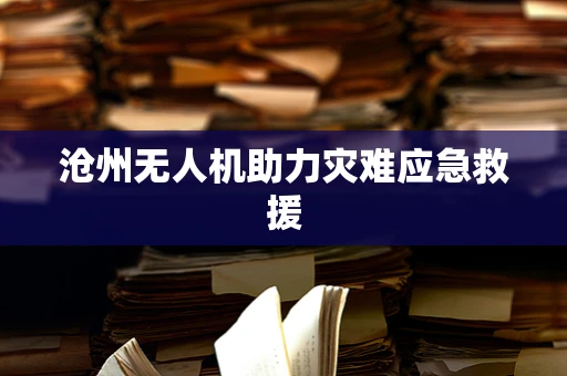 沧州无人机助力灾难应急救援