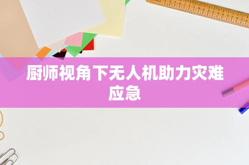 厨师视角下无人机助力灾难应急