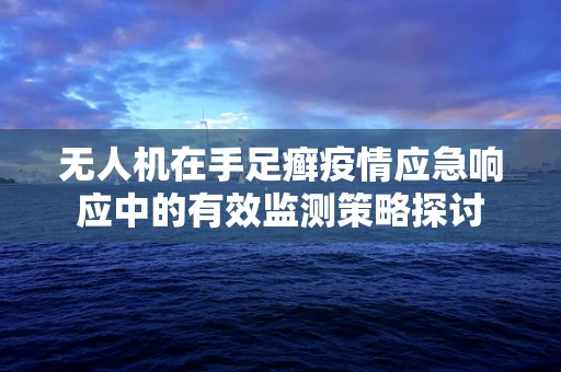 无人机在手足癣疫情应急响应中的有效监测策略探讨