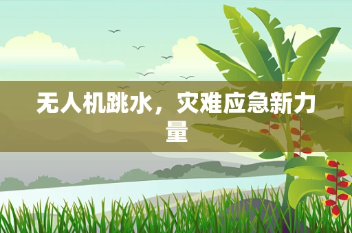 无人机跳水，灾难应急新力量