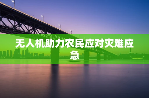 无人机助力农民应对灾难应急