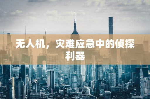 无人机，灾难应急中的侦探利器