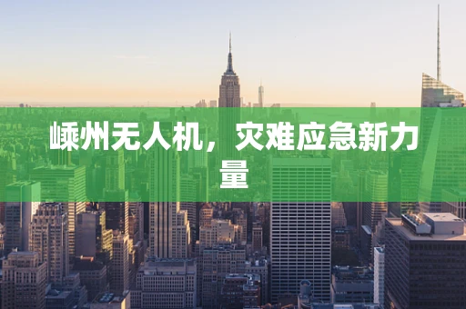 嵊州无人机，灾难应急新力量