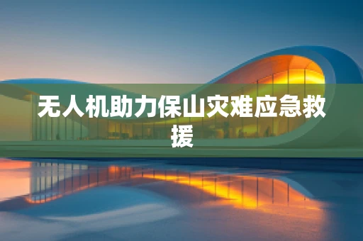 无人机助力保山灾难应急救援