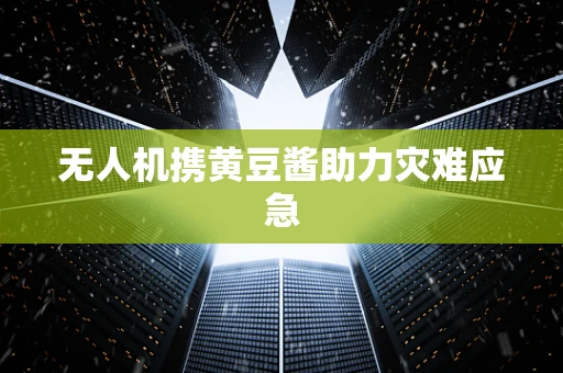 无人机携黄豆酱助力灾难应急