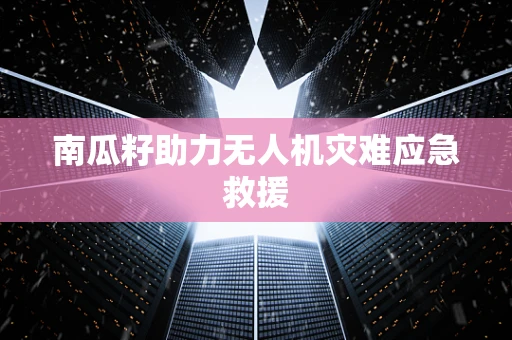 南瓜籽助力无人机灾难应急救援