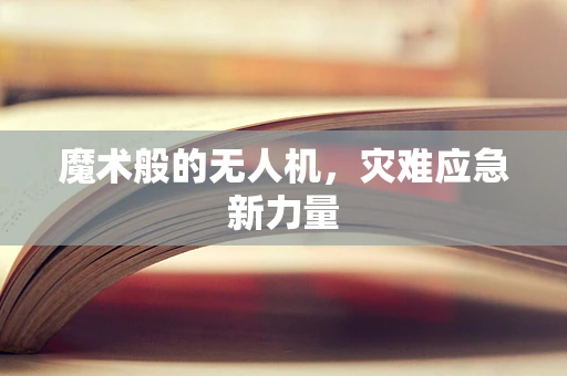 魔术般的无人机，灾难应急新力量