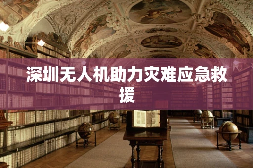 深圳无人机助力灾难应急救援