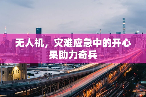 无人机，灾难应急中的开心果助力奇兵