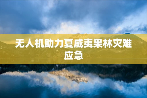 无人机助力夏威夷果林灾难应急