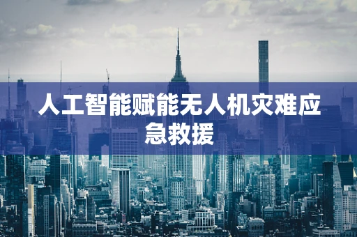 人工智能赋能无人机灾难应急救援