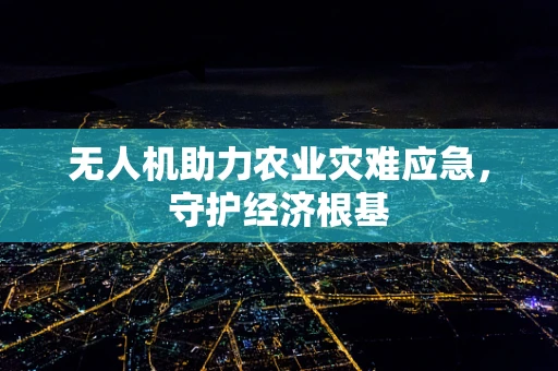 无人机助力农业灾难应急，守护经济根基