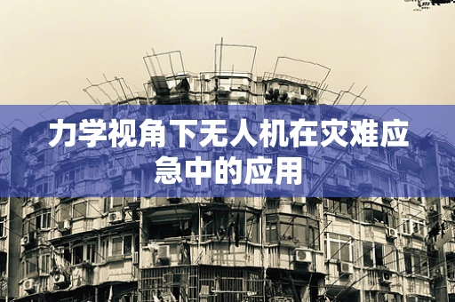力学视角下无人机在灾难应急中的应用