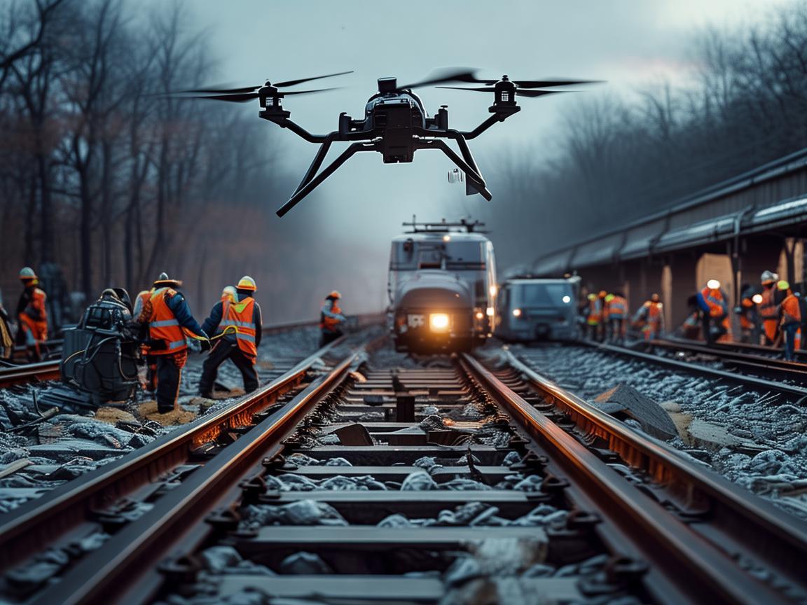 无人机助力铁路捣固车灾难应急