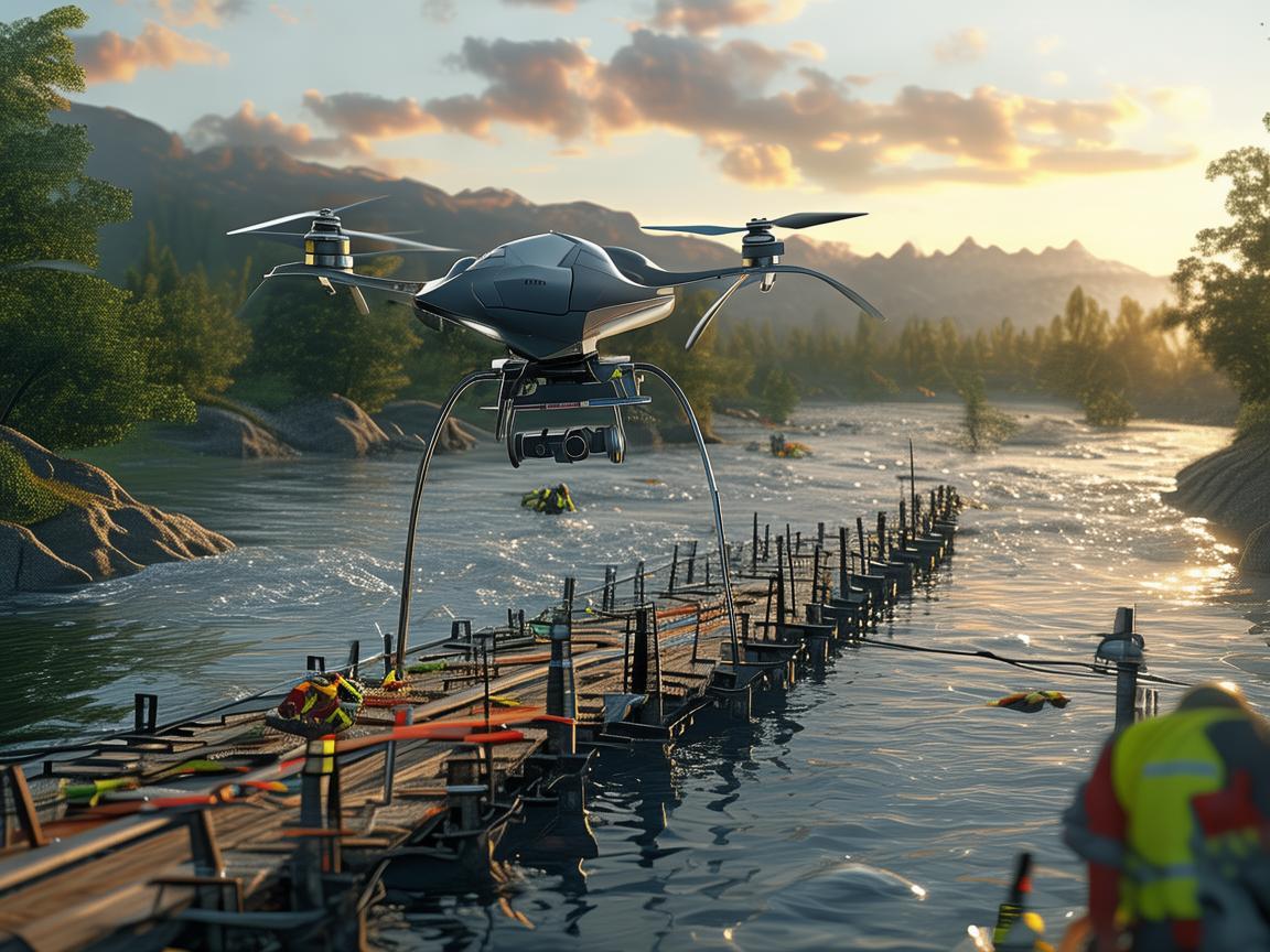 无人机助力浮桥桥头应急救援