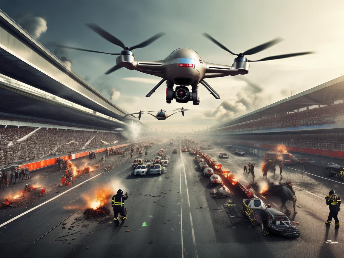 无人机助力赛车场灾难应急救援