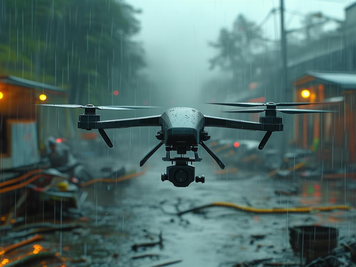 雨天无人机助力灾难应急救援
