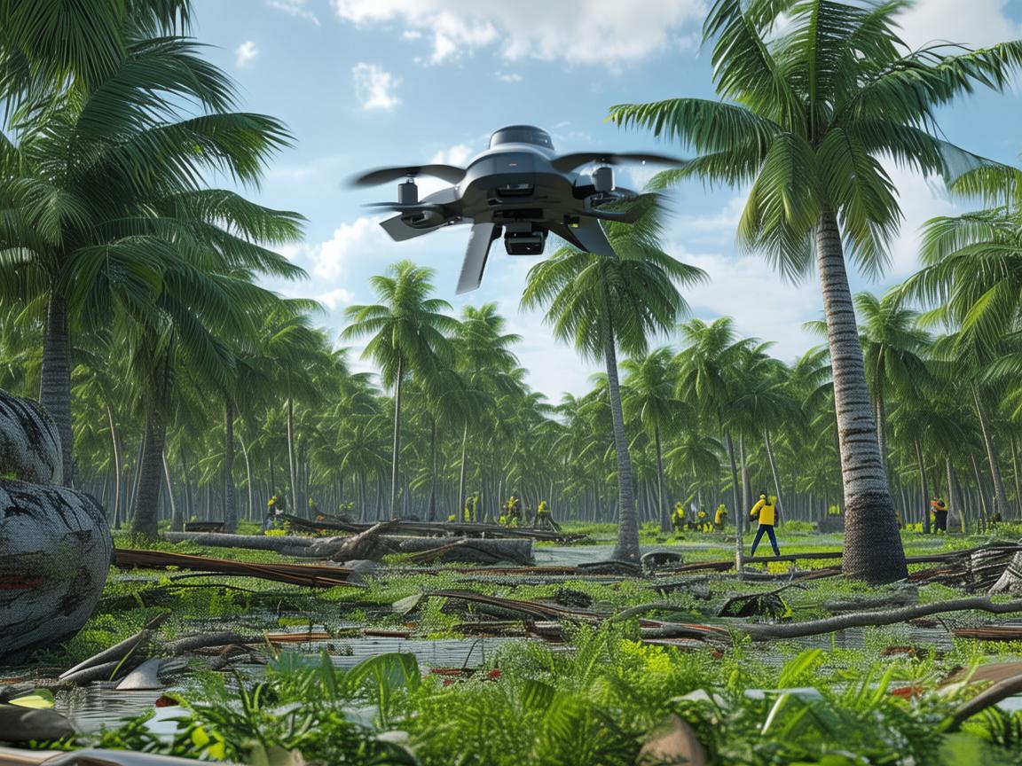 无人机助力椰子林灾难应急救援