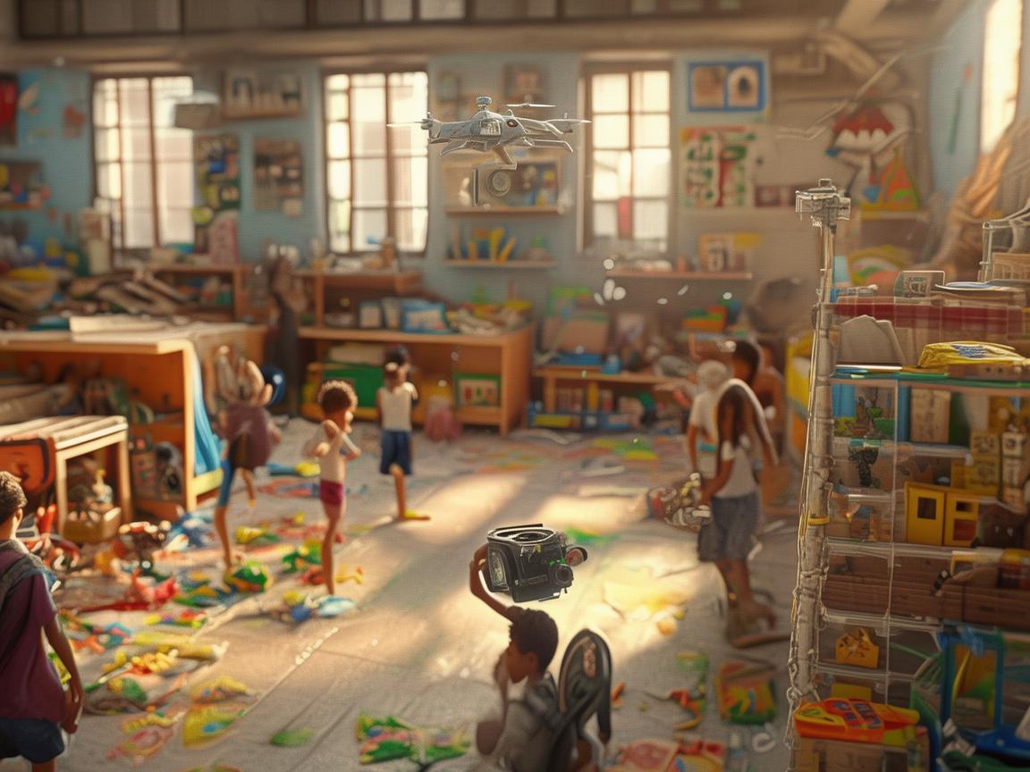 无人机助力孤儿院游戏室灾难应急