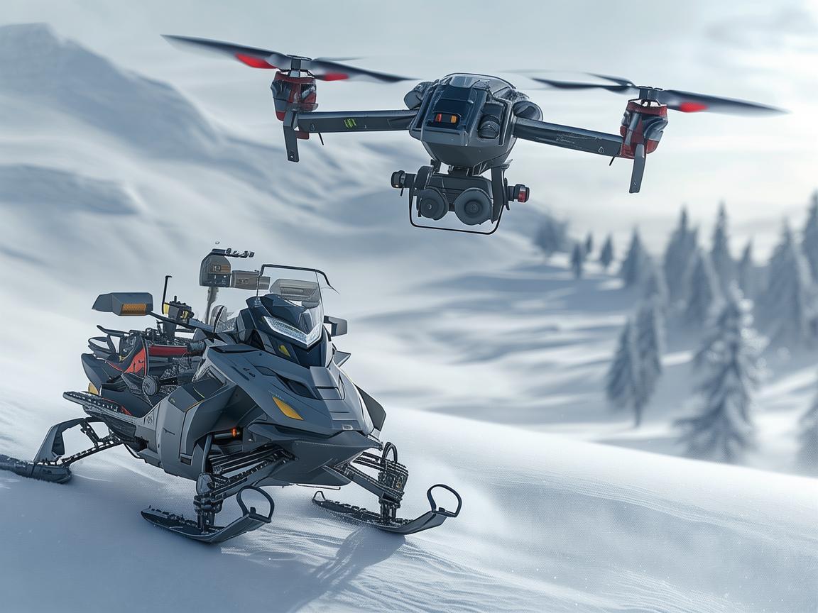 雪地摩托助力无人机灾难应急救援