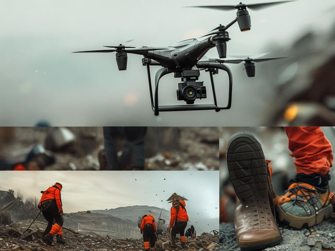 无人机助力，皮革鞋履在灾难应急中的独特作用